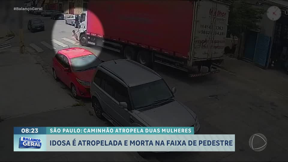 Idosa morre após ser atropelada por caminhão na faixa de pedestre em São Paulo