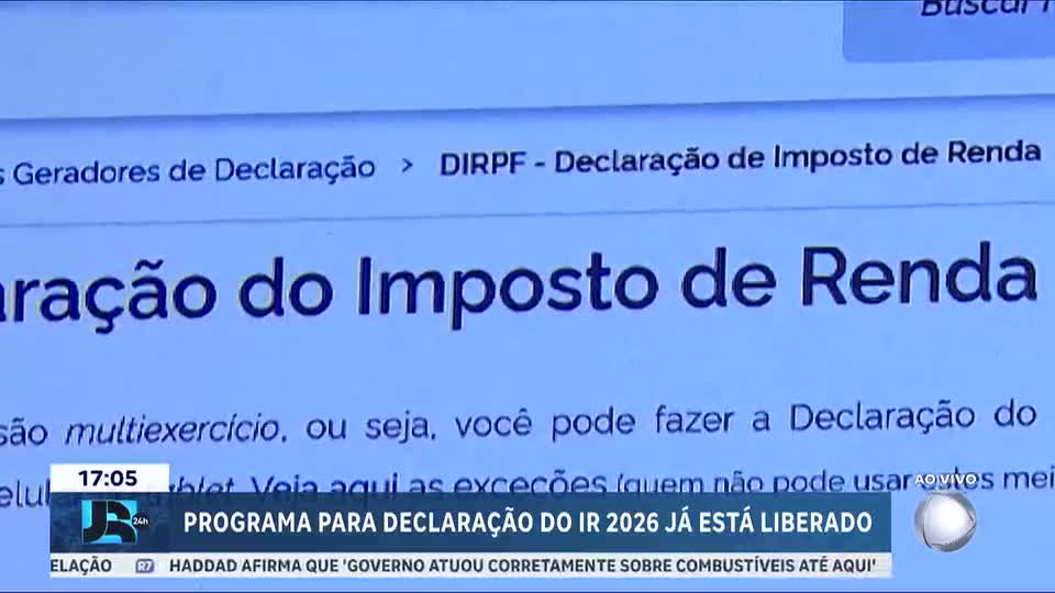 Programa para declaração do IR 2026 já está liberado