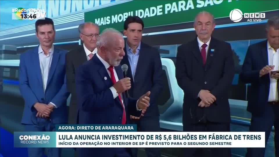 Lula anuncia investimento de R$ 5,6 bilhões em fábrica de trens