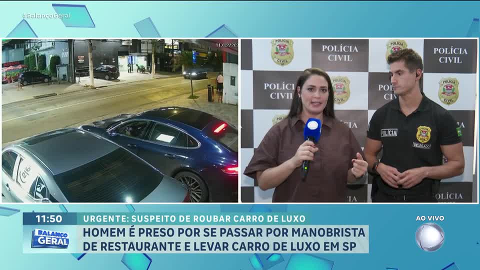 Homem é preso por se passar por manobrista de restaurante e levar carro de luxo em SP