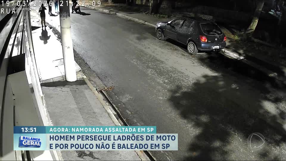 Homem persegue assaltantes da namorada e quase é baleado em SP