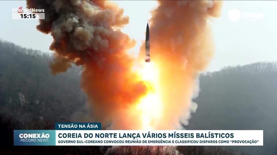 Coreia do Norte lança vários mísseis balísticos