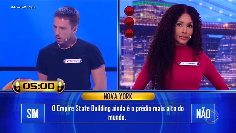 Jefferson Schroeder derruba Giovanna Jacobina no jogo do ‘sim ou não’ e é o novo líder