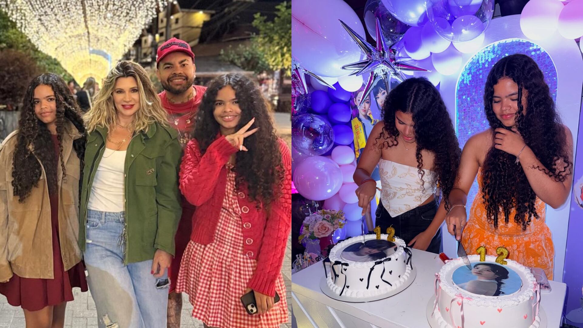 Filhas do ex-jogador Dentinho celebram 12 anos com festa temática de K-pop