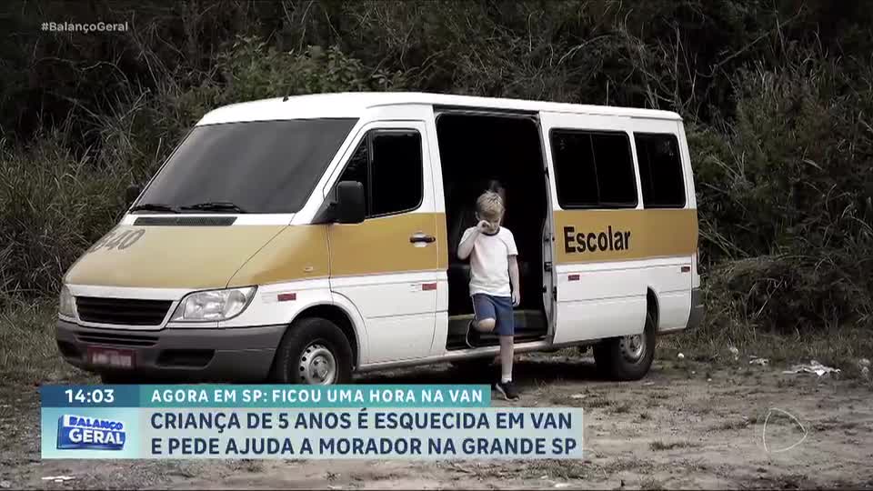 Criança de 5 anos é esquecida dentro de uma van por mais de uma hora