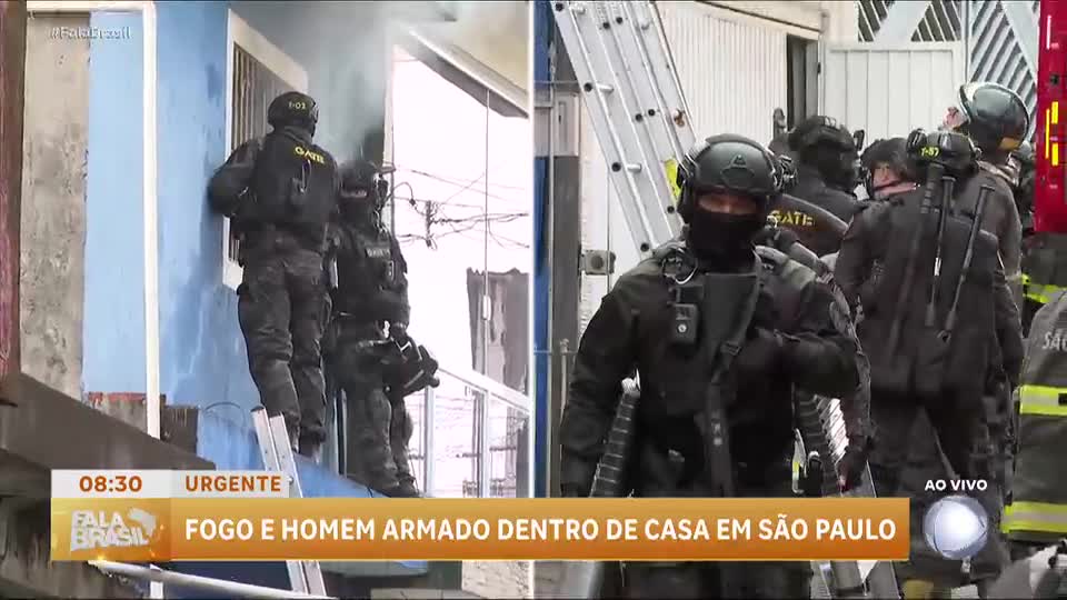 Homem armado incendeia casa e mobiliza a polícia em São Paulo