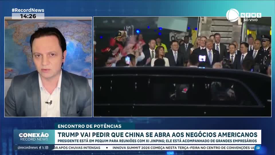 Trump desembarca em Pequim para reuniões com Xi Jinping