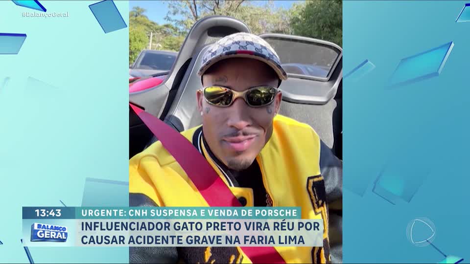 Gato Preto tem CNH suspensa e vira réu após causar acidente em São Paulo