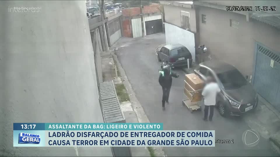 Criminoso disfarçado de entregador realiza furtos em plena luz do dia em Carapicuíba (SP)