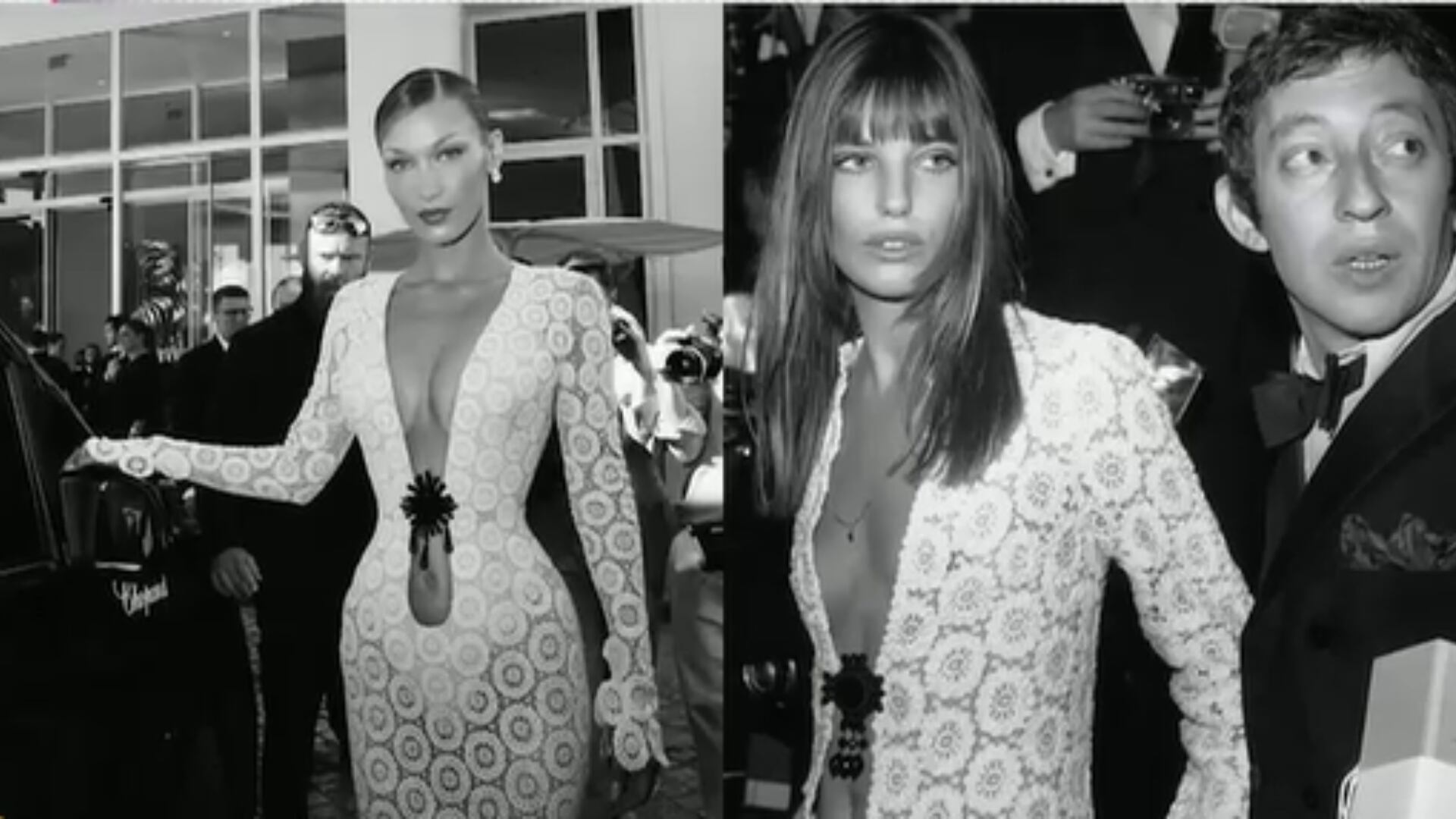 Bella Hadid usa vestido de crochê icônico dos anos 60 em tributo a Jane Birkin