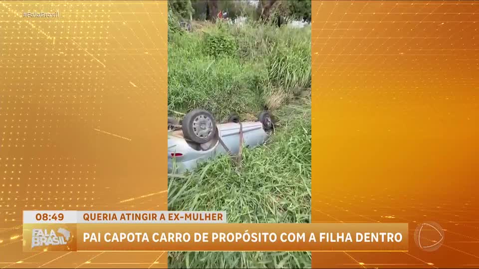 Homem capota carro de propósito com a filha de 7 anos dentro para atingir ex-mulher