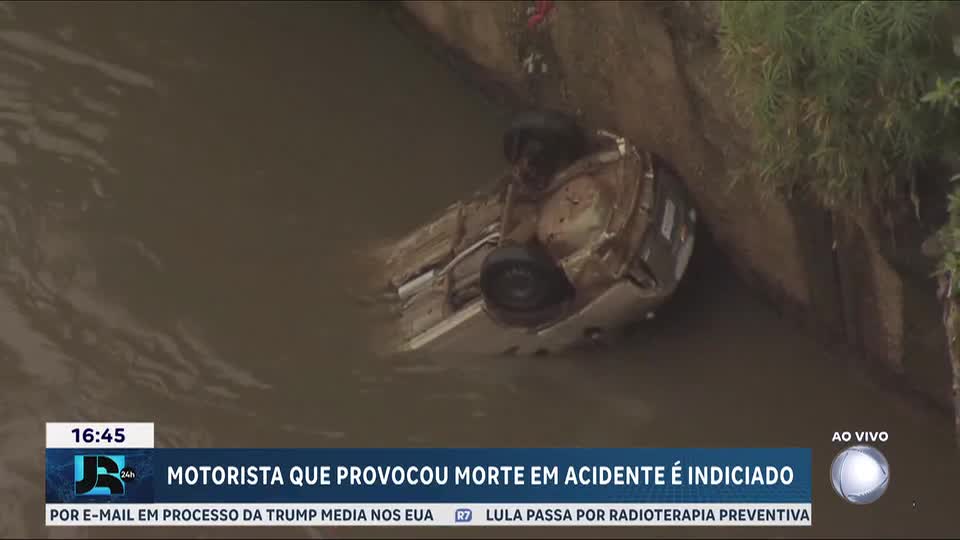 Motorista é indiciado após acidente que terminou com carro no rio Tamanduateí, em SP