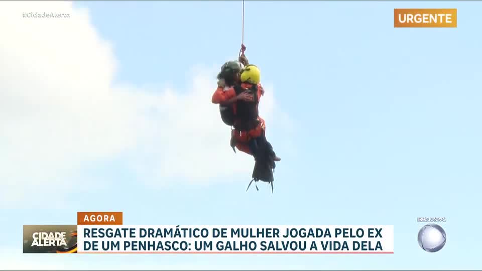 Exclusivo: veja o resgate dramático de mulher jogada de penhasco por ex-companheiro