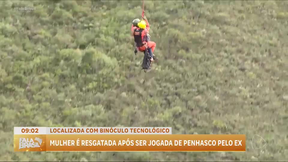 Mulher é resgatada após ser jogada de penhasco por ex-companheiro em Minas Gerais