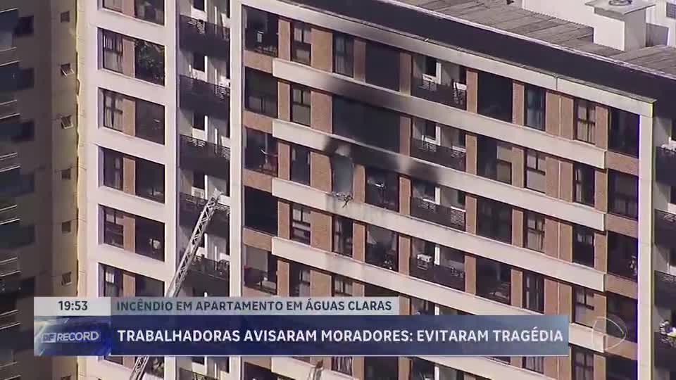Incêndio em apartamento em Águas Claras (DF) mobiliza moradores e bombeiros
