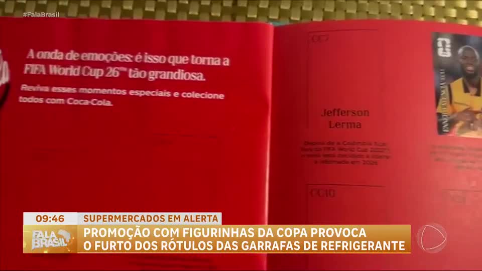 Rótulos de refrigerantes com figurinhas da Copa são furtados em supermercados