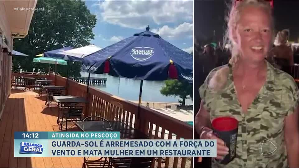 Mulher morre após ser atingida por guarda-sol em tempestade nos EUA
