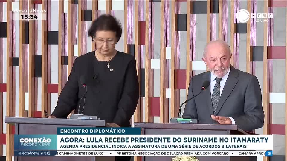 Lula recebe presidente do Suriname no Itamaraty