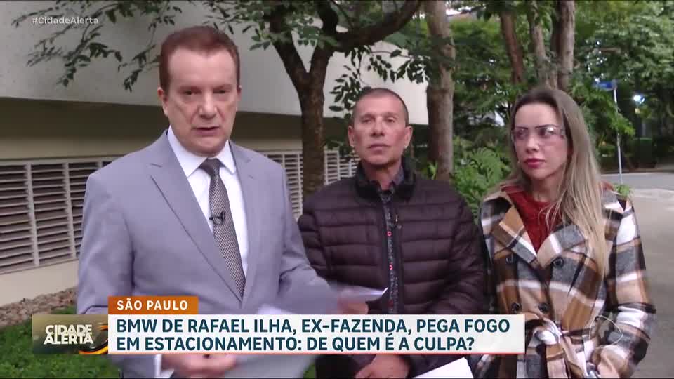 Patrulha do Consumidor: carro de Rafael Ilha apresenta problema e pega fogo em garagem