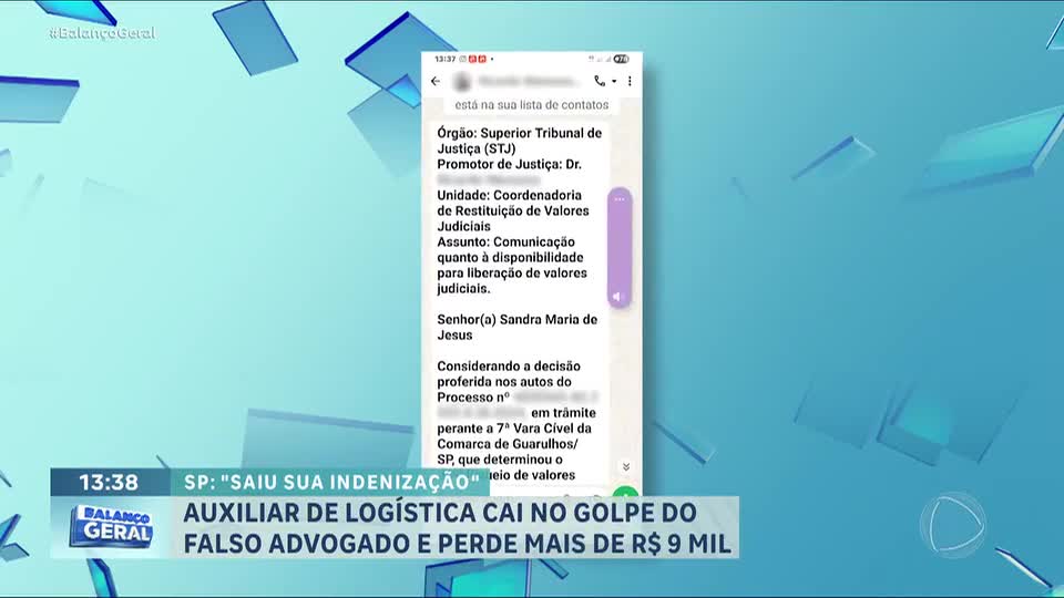 Mulher cai no golpe do falso advogado e perde mais de R$ 9 mil em Guarulhos (SP)
