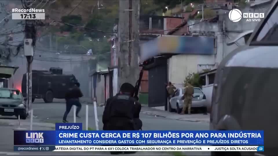 Crime custa cerca de R$ 107 bilhões por ano para a indústria