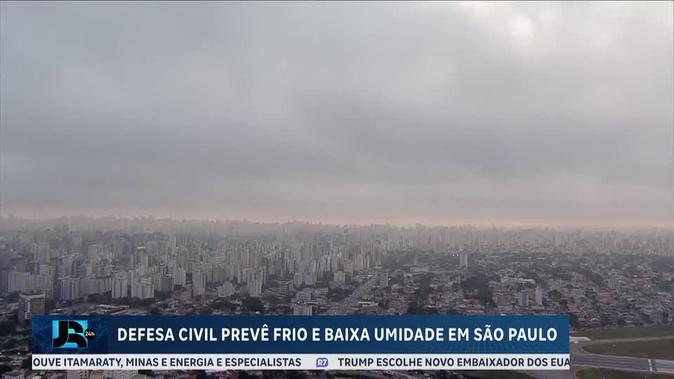 Defesa Civil prevê tempo seco e baixa umidade em São Paulo