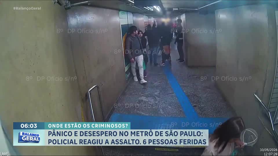 Imagens mostram momento do tiroteio que deixou seis pessoas feridas em estação do Metrô de São Paulo