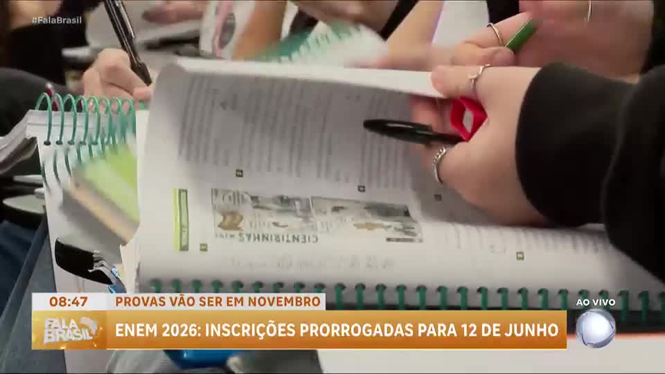 Governo prorroga prazo de inscrições do Enem para 12 de junho
