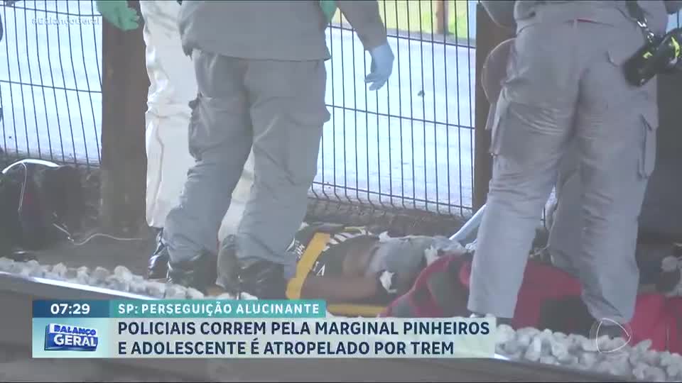 Adolescente é atropelado por trem durante fuga da polícia em SP