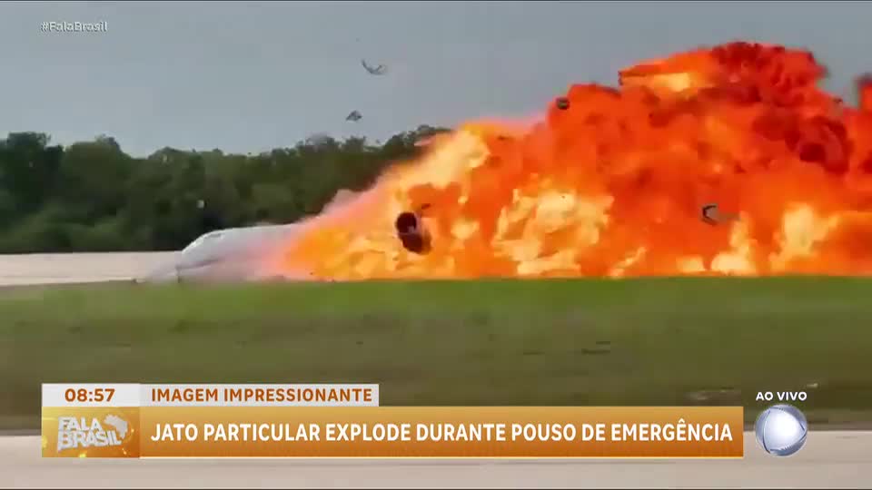 Jato particular explode em pouso de emergência na República Dominicana