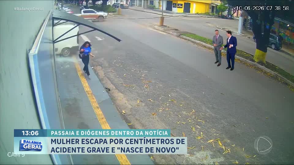 Dentro da Notícia: Mulher escapa por centímetros de acidente grave em Belém (PA)