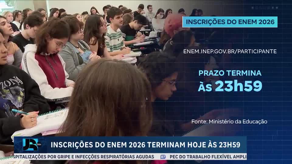 Prazo para inscrição no Enem 2026 termina nesta sexta-feira (12)