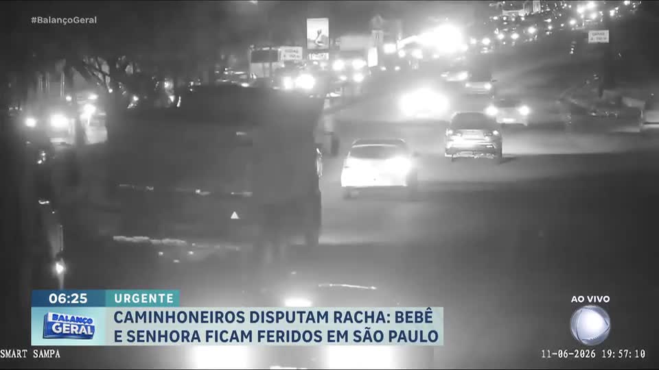 Caminhoneiros provocam acidente de trânsito e deixam uma idosa e um bebê feridos na zona leste de SP