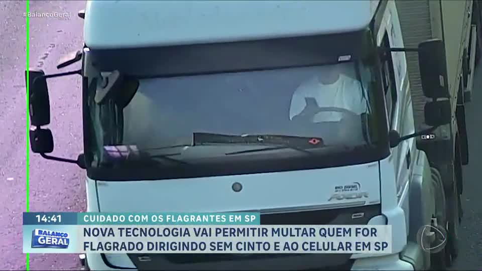 Nova tecnologia permitirá multar motoristas flagrados sem cinto e ao celular em SP