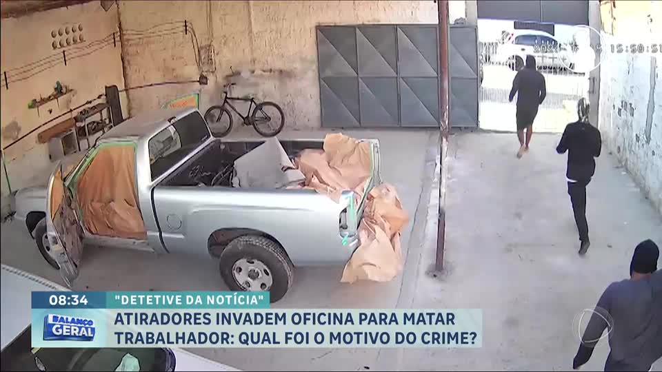 Câmeras flagram execução em oficina por criminosos encapuzados