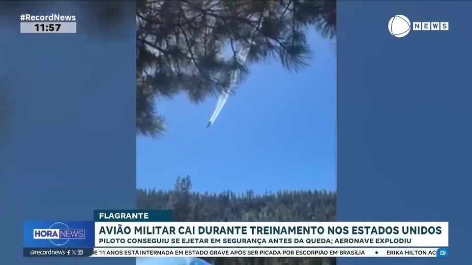 Avião militar da Marinha cai durante treinamento nos Estados Unidos e piloto sai ileso