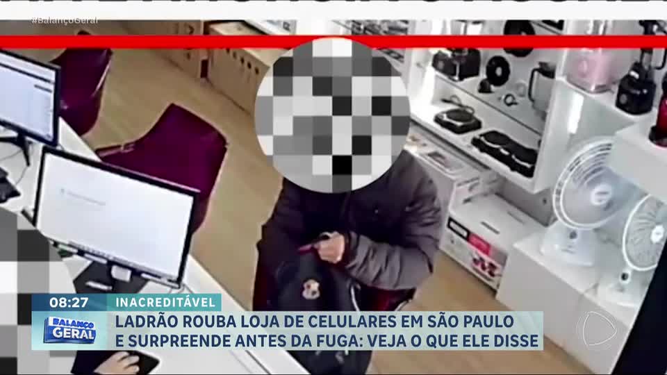 Criminoso armado rouba loja de celulares e ainda se despede das vítimas na Grande São Paulo