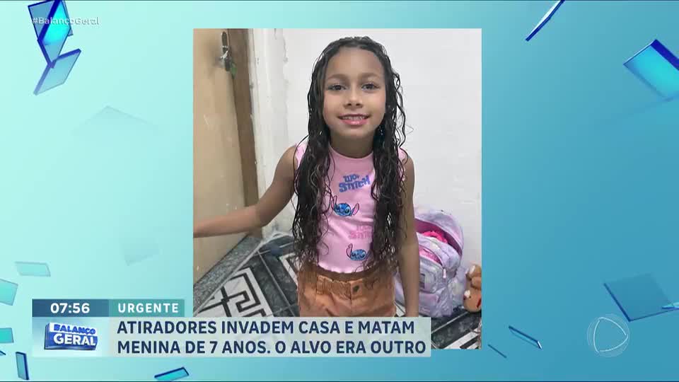 Menina de 7 anos morre após ser baleada por criminosos dentro de sua casa no Rio de Janeiro