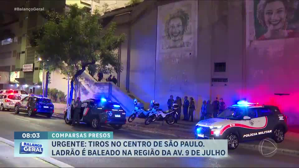 Tiroteio deixa um suspeito baleado e outros dois detidos no centro de São Paulo