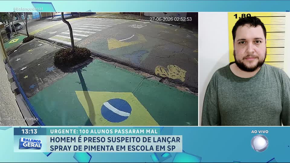 Homem é preso suspeito de usar spray de pimenta em escola no interior de SP