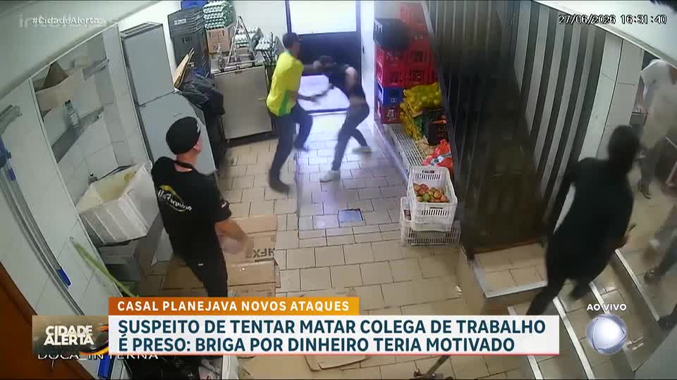 Ataque em padaria: homem tenta matar colega de trabalho e acaba preso