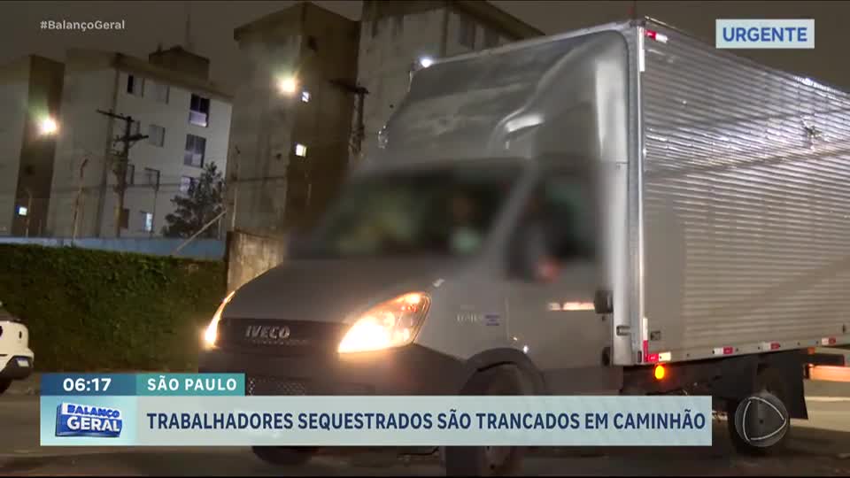 Motorista e ajudantes são sequestrados e colocados na caçamba de caminhão em SP