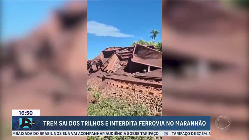 Trem sai dos trilhos e interdita ferrovia no Maranhão