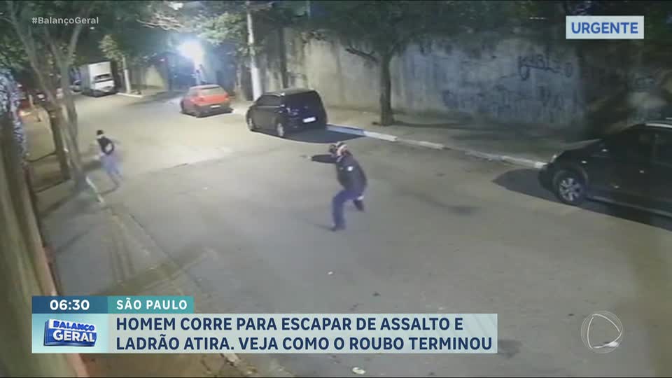 Homem corre para fugir de assalto na zona sul de São Paulo