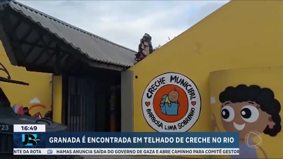 Granada é encontrada em telhado de creche no Rio de Janeiro