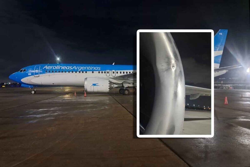 Fragmento de drone é encontrado em avião da Aerolíneas Argentinas após pouso no Galeão, no Rio