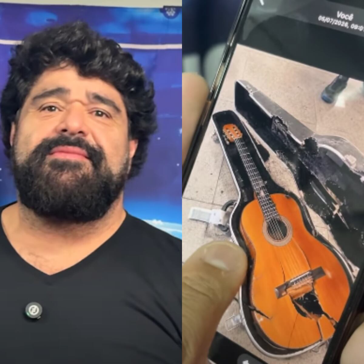 Fabiano, dupla de César Menotti, leva susto após equipe inventar que seu violão foi quebrado