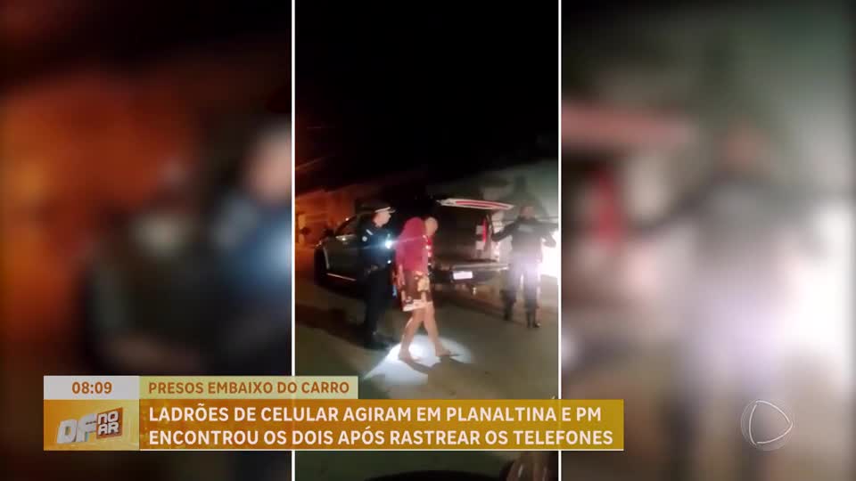 Dupla é presa escondida embaixo de carro em Planaltina (DF) após roubo de celular