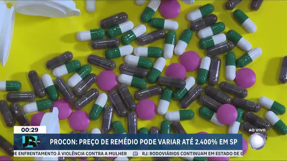 Preços de medicamentos podem variar mais de 2.400% nas farmácias de SP, segundo pesquisa