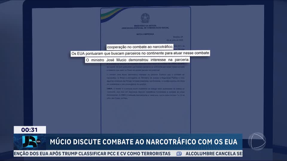 José Múcio discute cooperação com os EUA no combate ao narcotráfico